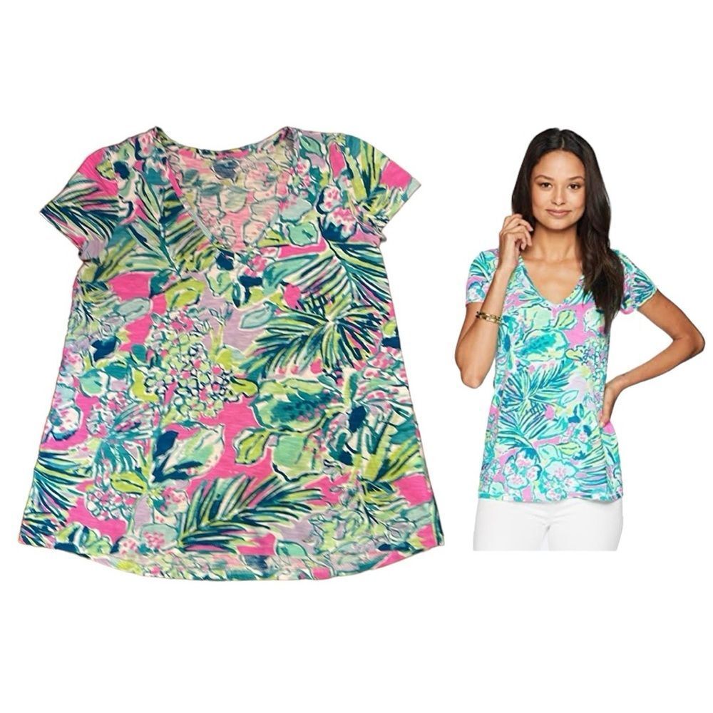 Lilly Pulitzer Etta Top T-Shirt Early Bloomer XS